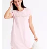 Outlet 😉 Soho Bridal Boxy Short Sleeve Nightie In Pink 😀 -sleepwear-robes Sales unnamed file 1752