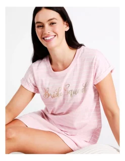 Outlet 😉 Soho Bridal Boxy Short Sleeve Nightie In Pink 😀 -sleepwear-robes Sales unnamed file 1754