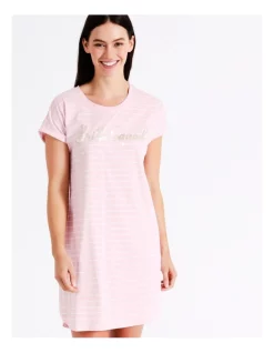 Outlet 😉 Soho Bridal Boxy Short Sleeve Nightie In Pink 😀 -sleepwear-robes Sales unnamed file 1755