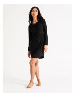 Outlet ✔️ Chloe & Lola Bamboo Long Sleeve Nightie In Black 🛒