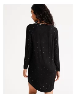Outlet ✔️ Chloe & Lola Bamboo Long Sleeve Nightie In Black 🛒 -sleepwear-robes Sales unnamed file 1765