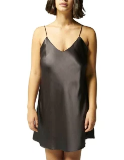 Budget ๐คฉ Simone Perele Dream Silk Night ๐ Dress Charcoal โ