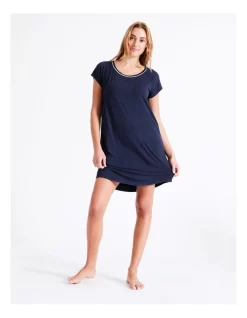 Wholesale 🔥 Chloe & Lola Bamboo Short Sleeve Nightie In Navy 👏 -sleepwear-robes Sales unnamed file 1808