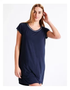 Wholesale 🔥 Chloe & Lola Bamboo Short Sleeve Nightie In Navy 👏 -sleepwear-robes Sales unnamed file 1811