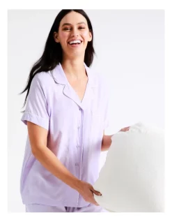 Cheap 💯 Soho Short Sleeve Long PJ Set In Lavender 😉 -sleepwear-robes Sales unnamed file 188