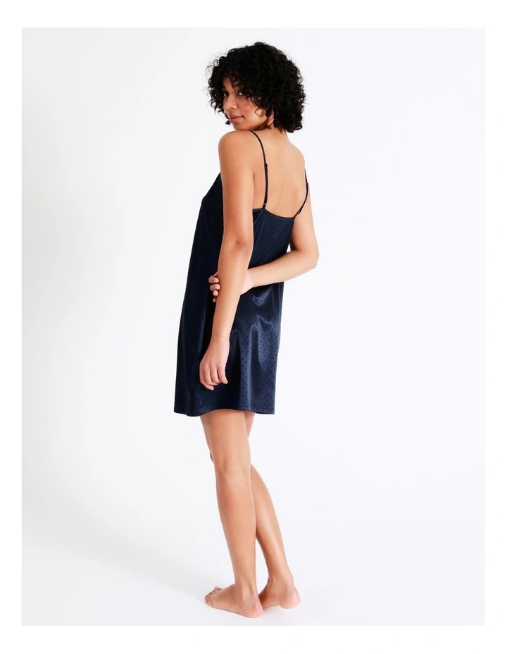 Flash Sale 𧨠Chloe & Lola Jacquard Spot Satin Lace Chemise In Navy ⨠8 Flash Sale 𧨠Chloe & Lola Jacquard Spot Satin Lace Chemise In Navy ⨠- Image 6