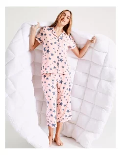 Buy 👍 Chloe & Lola Stars Print Sleep Set In Pink/Charcoal 🎉