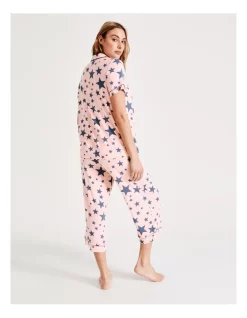 Buy 👍 Chloe & Lola Stars Print Sleep Set In Pink/Charcoal 🎉 -sleepwear-robes Sales unnamed file 203