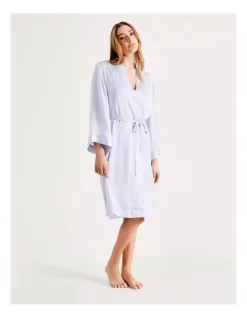 Brand new ✔️ Chloe & Lola 🔨 Hammered Satin Robe In Blue 🎁