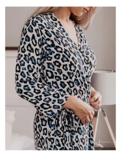 Outlet 😍 OiOi Mama Robe Blue Leopard ✔️ -sleepwear-robes Sales unnamed file 2089