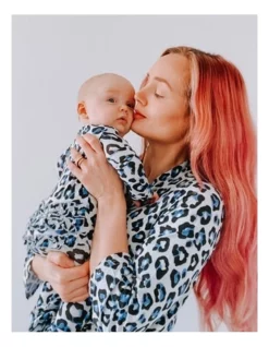 Outlet 😍 OiOi Mama Robe Blue Leopard ✔️ -sleepwear-robes Sales unnamed file 2091