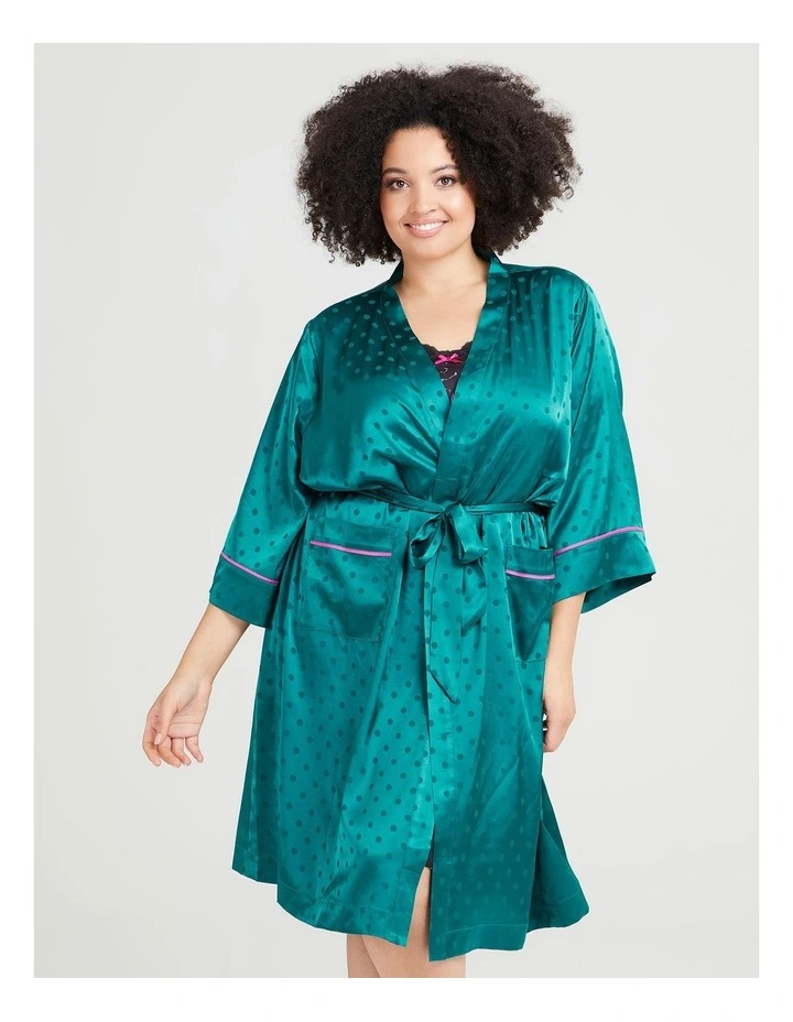 Discount β Taking Shape Satin Stretch Self Spot Robe In Jewel Green π₯° 3 Discount β Taking Shape Satin Stretch Self Spot Robe In Jewel Green π₯°
