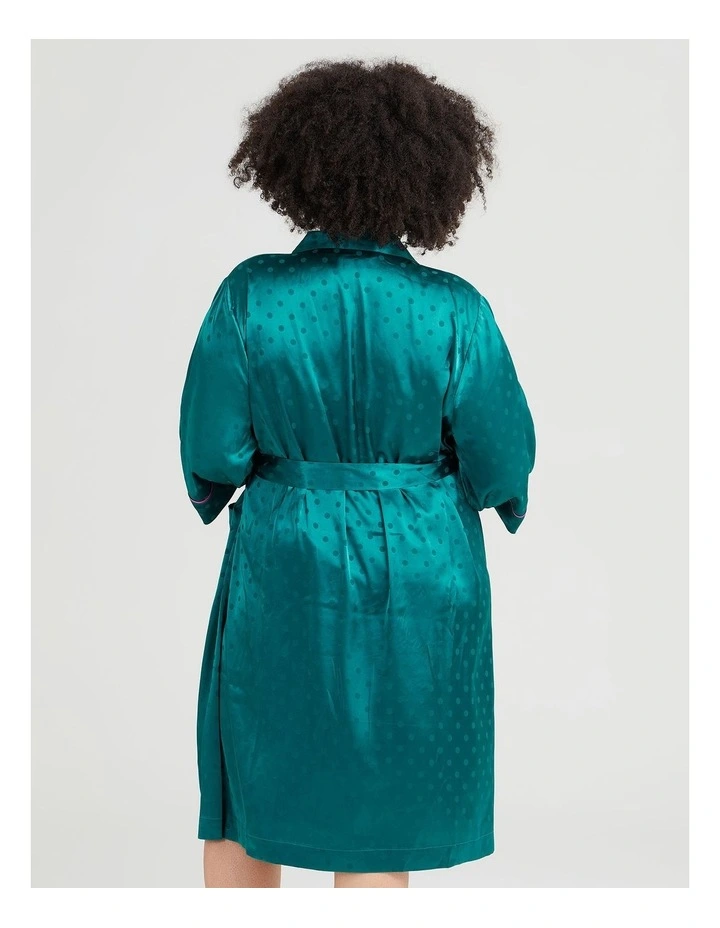 Discount β Taking Shape Satin Stretch Self Spot Robe In Jewel Green π₯° 4 Discount β Taking Shape Satin Stretch Self Spot Robe In Jewel Green π₯° - Image 2
