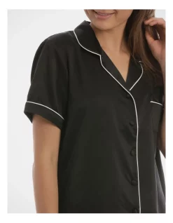 Best deal ❤️ Chloe & Lola Basics Short Sleeve Satin Pyjamas Set Black 🤩 -sleepwear-robes Sales unnamed file 23