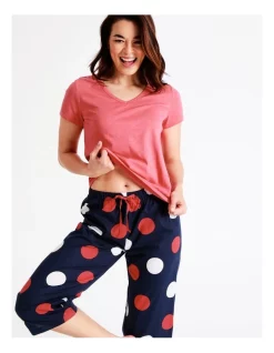 Best deal ✨ Soho Organic Cotton Knit V-Neck 3/4 PJ Set In Navy Multi 🌟 -sleepwear-robes Sales unnamed file 242