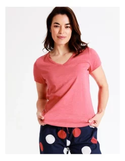 Best deal ✨ Soho Organic Cotton Knit V-Neck 3/4 PJ Set In Navy Multi 🌟 -sleepwear-robes Sales unnamed file 245