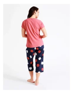Best deal ✨ Soho Organic Cotton Knit V-Neck 3/4 PJ Set In Navy Multi 🌟 -sleepwear-robes Sales unnamed file 246