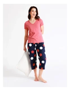 Best deal ✨ Soho Organic Cotton Knit V-Neck 3/4 PJ Set In Navy Multi 🌟 -sleepwear-robes Sales unnamed file 247