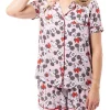 Cheap ⭐ Mickey Mouse 👩 Women's Micky Mouse Woven Short Sleeve Sleep Set In Pink ⌛ -sleepwear-robes Sales unnamed file 273