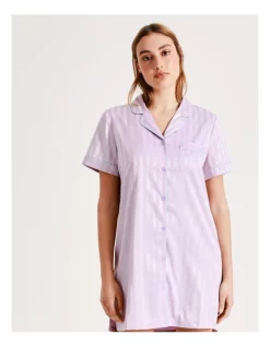 Discount ✨ Chloe & Lola Monogram Jacquard Satin Short Sleeve Sleep 👚 Shirt In Lilac/Mint 👍 -sleepwear-robes Sales unnamed file 282