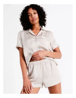 Coupon 😍 Chloe & Lola 🔨 Hammered Satin Short Sleeve PJ Set In Champagne 😀 -sleepwear-robes Sales unnamed file 3