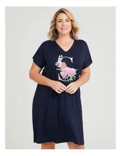 Budget โ Taking Shape Bamboo Sunday V-neck Nightie In Navy ๐