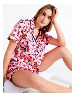 Promo 😀 Chloe & Lola Satin Short Sleeve PJ Set In Pink 💯 -sleepwear-robes Sales unnamed file 394