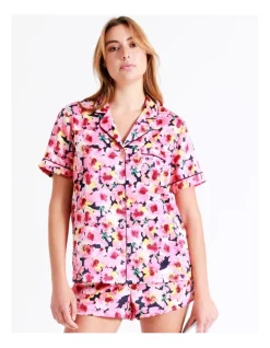 Promo 😀 Chloe & Lola Satin Short Sleeve PJ Set In Pink 💯 -sleepwear-robes Sales unnamed file 397