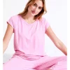 Buy 😍 Chloe & Lola Bamboo Short Sleeve PJ Top In Pink 😉 -sleepwear-robes Sales unnamed file 399
