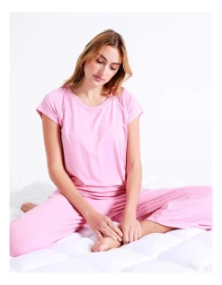 Buy 😍 Chloe & Lola Bamboo Short Sleeve PJ Top In Pink 😉 -sleepwear-robes Sales unnamed file 403