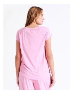 Buy 😍 Chloe & Lola Bamboo Short Sleeve PJ Top In Pink 😉 -sleepwear-robes Sales unnamed file 405