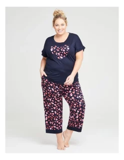 Best Sale 👍 Taking Shape Bamboo Heart Frill Pyjama Top In Navy ⭐ -sleepwear-robes Sales unnamed file 428