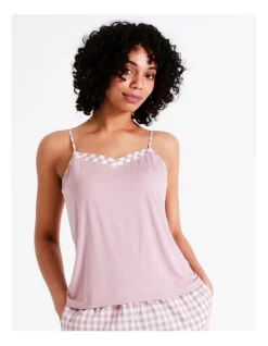 Buy ⌛ Chloe & Lola Spliced Sleep Cami In Rose Gingham 🔥 -sleepwear-robes Sales unnamed file 440