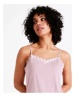 Buy ⌛ Chloe & Lola Spliced Sleep Cami In Rose Gingham 🔥 -sleepwear-robes Sales unnamed file 443