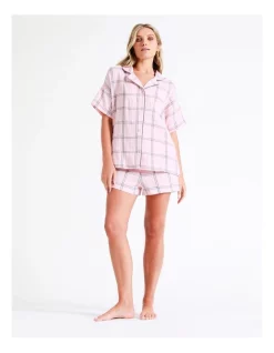 New 😍 Chloe & Lola Oversize Check Short Sleeve Set In Pink 😉 -sleepwear-robes Sales unnamed file 453