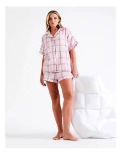 New 😍 Chloe & Lola Oversize Check Short Sleeve Set In Pink 😉 -sleepwear-robes Sales unnamed file 457