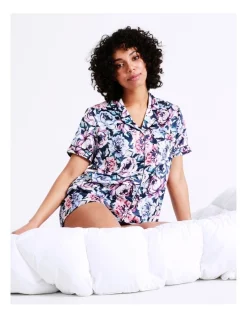 Deals ⭐ Chloe & Lola Flat Satin Short Sleeve PJ Set In Navy 🎉 -sleepwear-robes Sales unnamed file 473