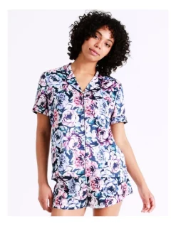 Deals ⭐ Chloe & Lola Flat Satin Short Sleeve PJ Set In Navy 🎉 -sleepwear-robes Sales unnamed file 475