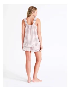 Hot Sale 🛒 Chloe & Lola Frill Hem Sleep Short In Taupe 💯 -sleepwear-robes Sales unnamed file 516