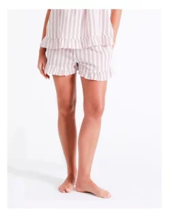 Hot Sale 🛒 Chloe & Lola Frill Hem Sleep Short In Taupe 💯 -sleepwear-robes Sales unnamed file 517