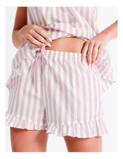 Hot Sale 🛒 Chloe & Lola Frill Hem Sleep Short In Taupe 💯 -sleepwear-robes Sales unnamed file 518