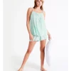 Best deal 🤩 Chloe & Lola Geo Pin Tuck Cami And Boxer Short In Teal 👏 -sleepwear-robes Sales unnamed file 532