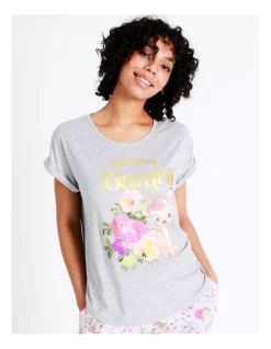 Best Sale ❤️ Bambi Knit Short Sleeve Top In Grey 🤩 -sleepwear-robes Sales unnamed file 542