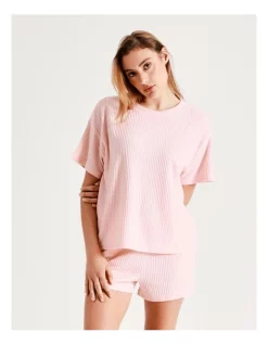 Buy 🎁 Chloe & Lola Waffle Short Sleeve Top In Pink 👏 -sleepwear-robes Sales unnamed file 547