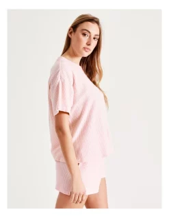 Buy 🎁 Chloe & Lola Waffle Short Sleeve Top In Pink 👏 -sleepwear-robes Sales unnamed file 550