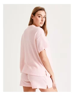 Buy 🎁 Chloe & Lola Waffle Short Sleeve Top In Pink 👏 -sleepwear-robes Sales unnamed file 551