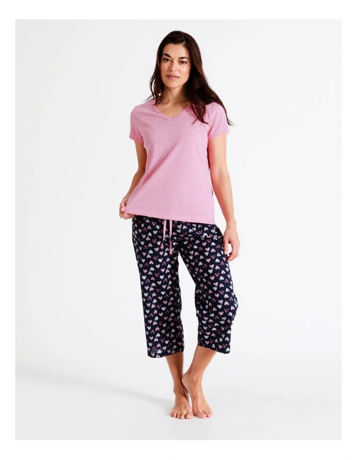 Best Sale ⌛ Soho Organic Cotton Knit V-Neck 3/4 PJ Set In Pink ⭐ 3 Best Sale ⌛ Soho Organic Cotton Knit V-Neck 3/4 PJ Set In Pink ⭐