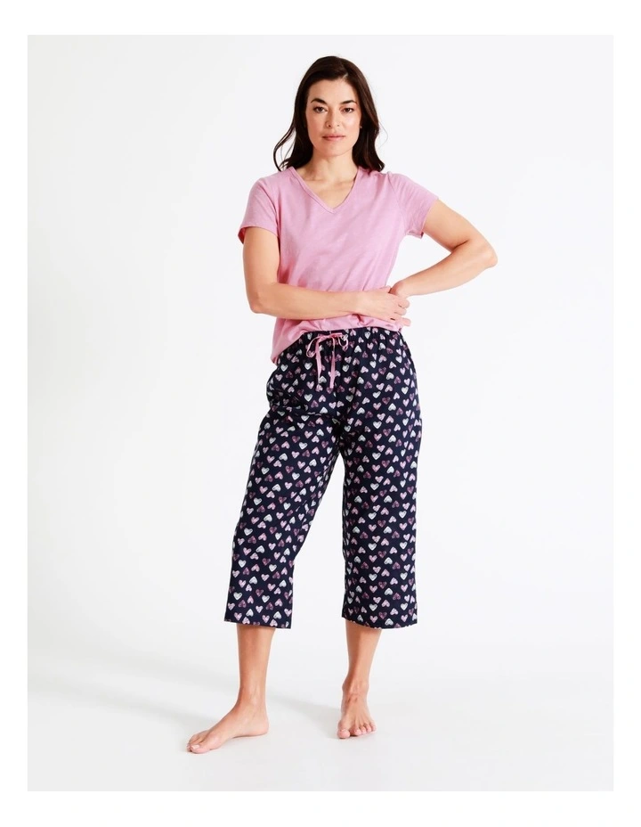 Best Sale ⌛ Soho Organic Cotton Knit V-Neck 3/4 PJ Set In Pink ⭐ 4 Best Sale ⌛ Soho Organic Cotton Knit V-Neck 3/4 PJ Set In Pink ⭐ - Image 2