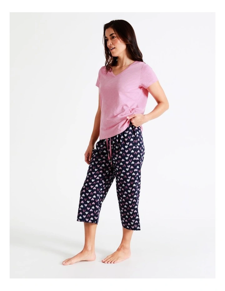 Best Sale ⌛ Soho Organic Cotton Knit V-Neck 3/4 PJ Set In Pink ⭐ 5 Best Sale ⌛ Soho Organic Cotton Knit V-Neck 3/4 PJ Set In Pink ⭐ - Image 3