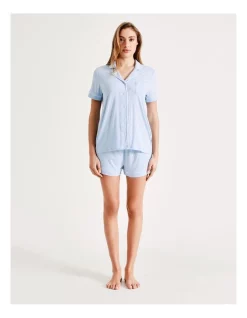 Top 10 ⌛ Chloe & Lola Bamboo Short Sleeve Short PJ Set In Blue 🤩 -sleepwear-robes Sales unnamed file 613